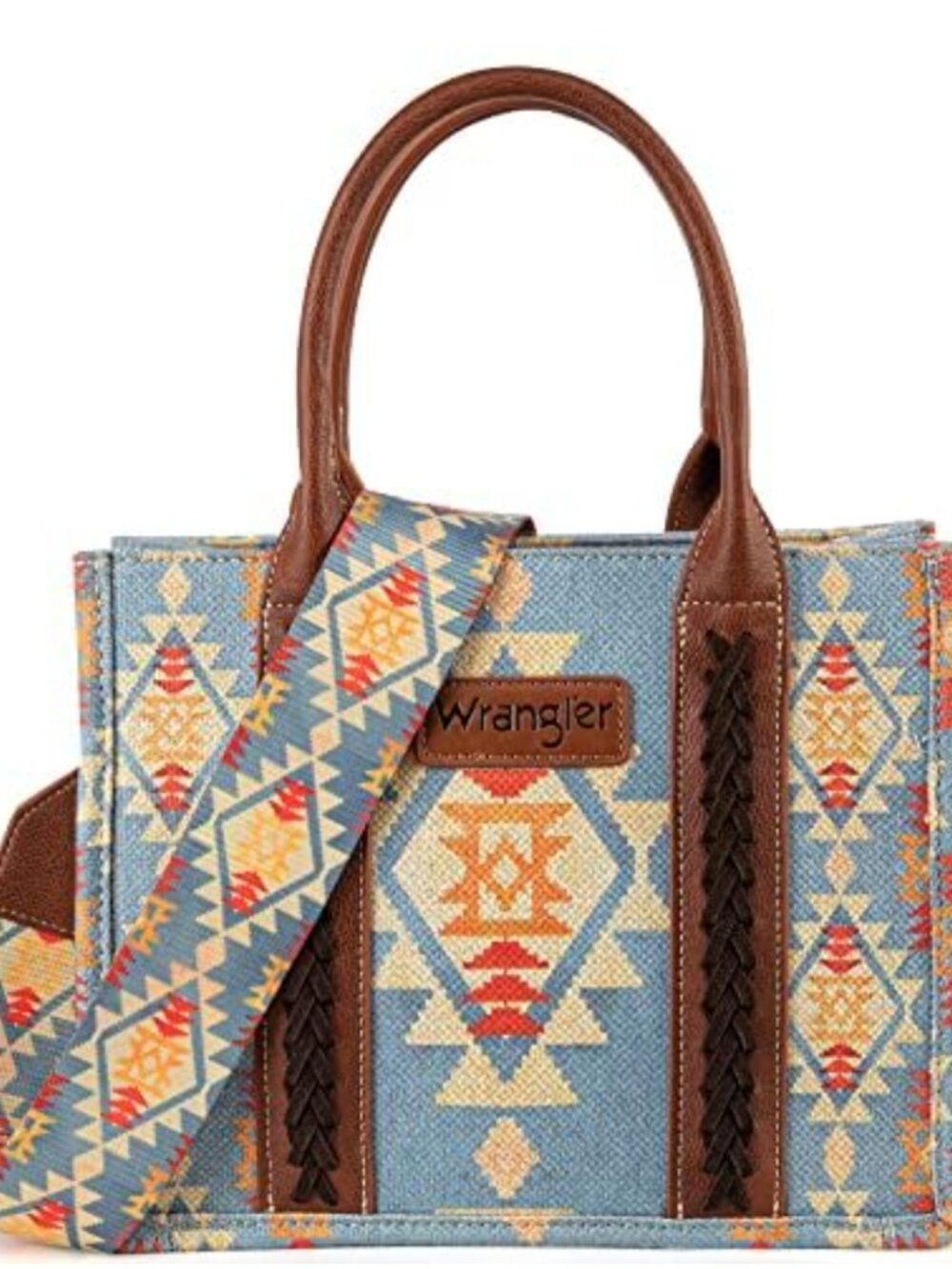 Aztec Print Womens Tote Bag Western Shoulder Purse with Guitar Strap Cotton